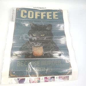 2/$20 BN Coffee because Murder is Wrong Cat Diamond Art 30 x 40 cm